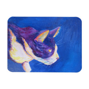 Sunset Tuxedo Cat Lover Custom Art Magnets