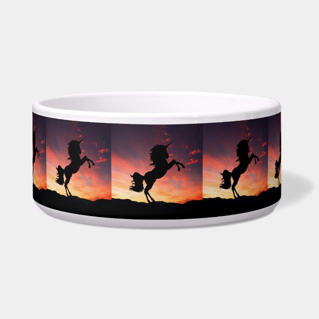 Sunset Unicorn Silhouette Pet Basin (Front)