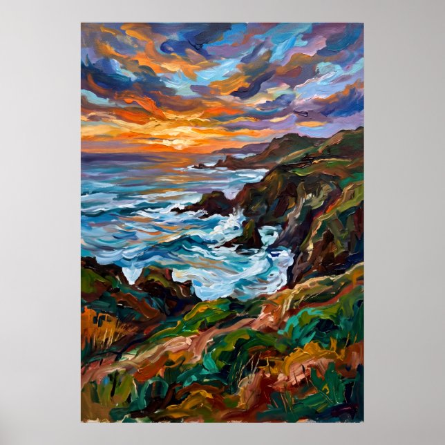 Sunset Valley Landscape Poster (Front)