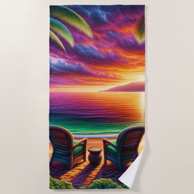 Sunset View Beach Towel (Front)