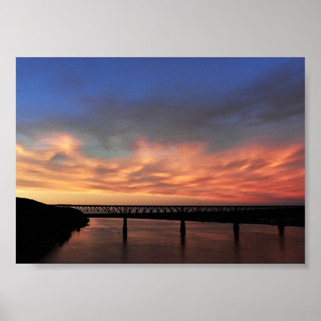 Sunset view with The Walkway over the Hudson Poster (Front)