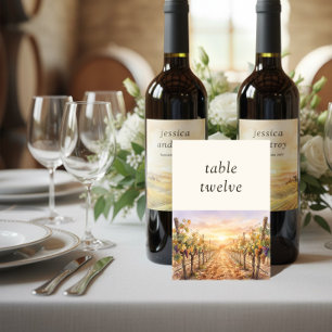 Sunset Vineyard Country Landscape Editable Table Number