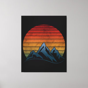 SUNSET VINTAGE MOUNTAIN  CANVAS PRINT