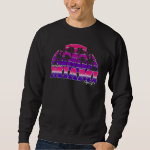 Sunset Vintage  Palm Tree Graphic Sunshine Miami Sweatshirt