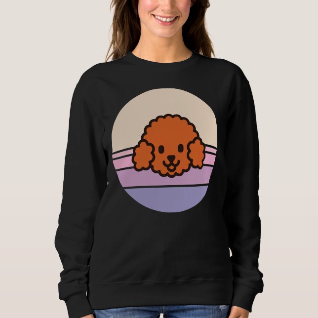 Sunset Walk With My Miniature Poodle Sweatshirt (Front)