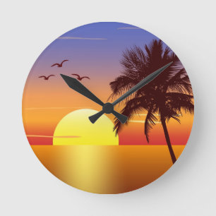 Sunset wall clock