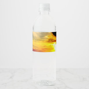 Sunset water bottle label