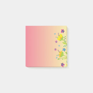 Sunset watercolor Bloom Floral Gradient Post-it Notes