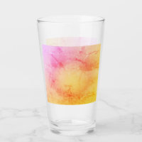 Sunset Watercolor Marble Glass Cup