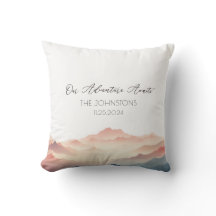 Sunset Watercolor Mountain Wedding Decor