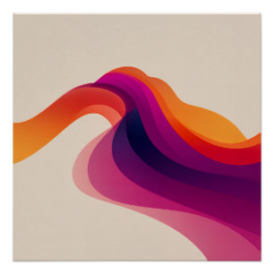 Sunset Wave Layers Poster