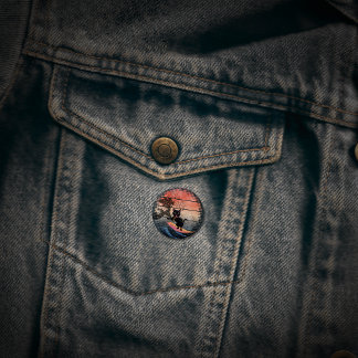 Sunset Wave-Riding Cat 3 Cm Round Badge