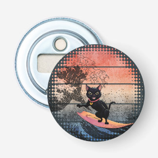 Sunset Wave-Riding Cat Bottle Opener