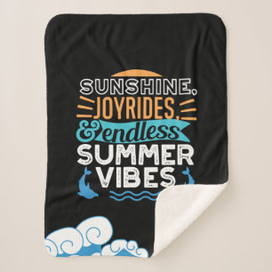 Sunset Waves & Summer Adventures - Cool Summer Sherpa Blanket