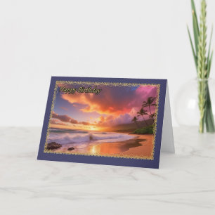 Sunset Waves Woman's Birthday Card