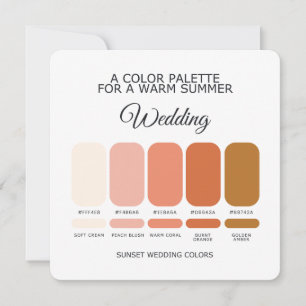 Sunset Wedding Color Palette Card