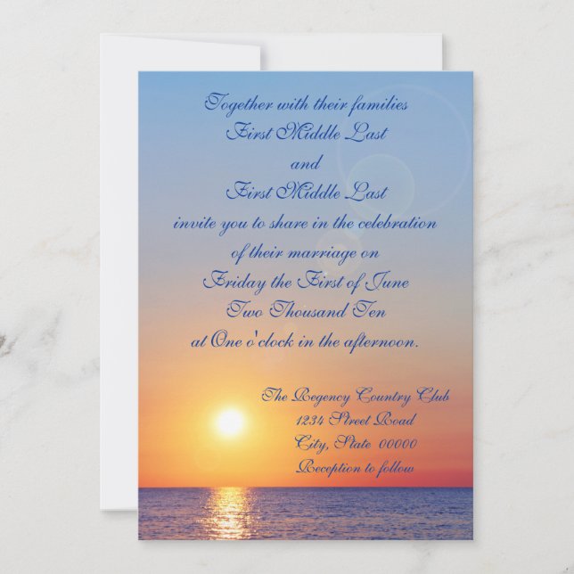 Sunset Wedding Invitation (Front)