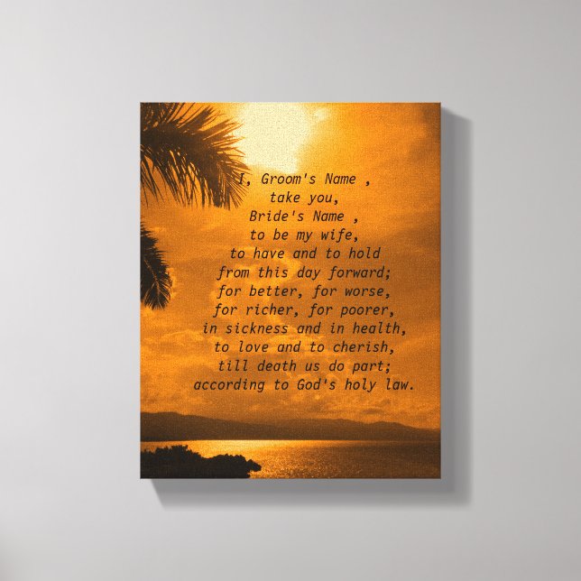 Sunset Wedding Vows Print (Front)