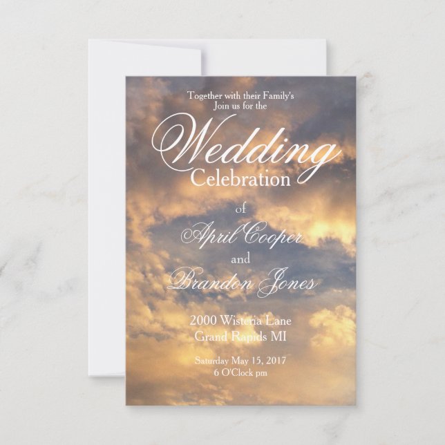 Sunset Wedding wedding card (Front)