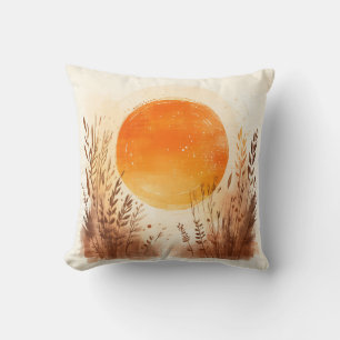 Sunset Wheat Grass Boho Sunrise Cushion