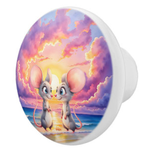 Sunset Whispers – A Tiny Love Story.  Ceramic Knob