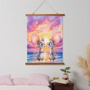 Sunset Whispers – A Tiny Love Story. Hanging Tapestry