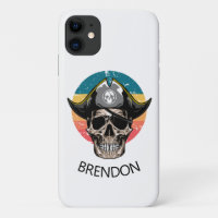 Sunset White Pirate Skull Case-Mate iPhone Case