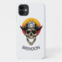 Sunset White Pirate Skull Case-Mate iPhone Case