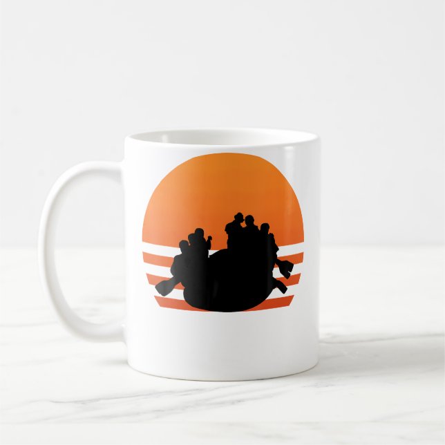 Sunset Whitewater Rafting T Shirt River Rafting Coffee Mug (Left)