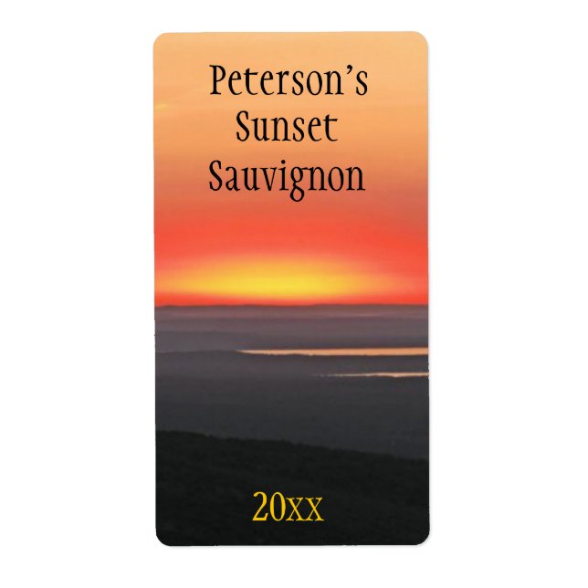 Sunset Wine Label (Front)
