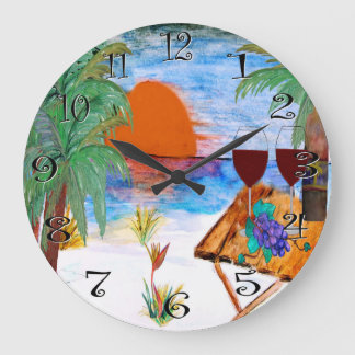 Sunset wine wall clock