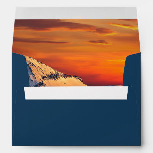 Sunset Winter Wonderland Wedding Envelope