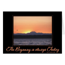 Sunset with bird -Beginning is Always Today