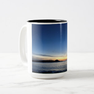 Sunset with moon Two-Tone coffee mug