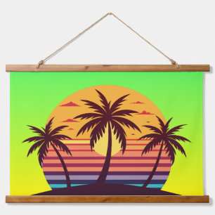 Sunset with Palm Trees-98801 Hanging Tapestry