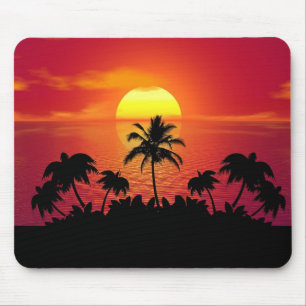 Sunset with Palm Trees Silhouette-16514 Mouse Pad