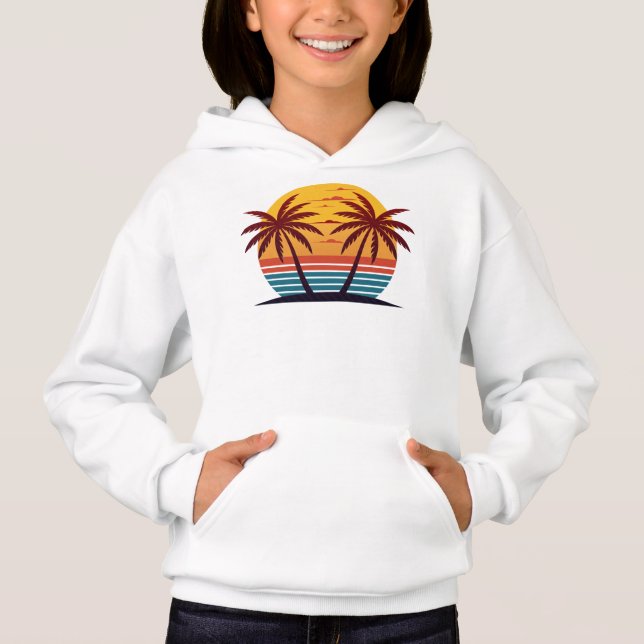 Sunset with Palm Trees Vector (Front)