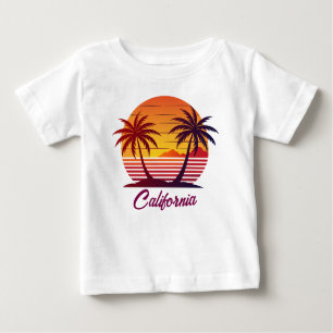 Sunset with Palm Trees Vector-98803 Baby T-Shirt