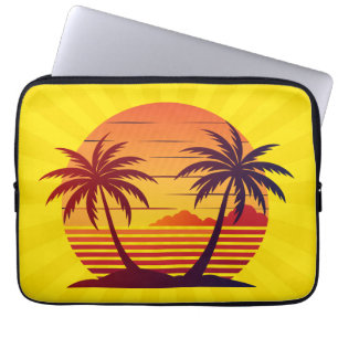 Sunset with Palm Trees Vector-98803 Laptop Sleeve