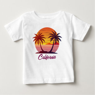 Sunset with Palm Trees Vector Baby T-Shirt