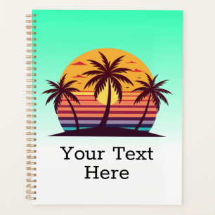 Sunset With Palm Trees Vector Planner
