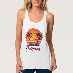 Sunset with Palm Trees Vector Singlet