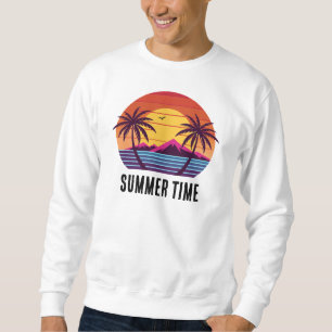 Sunset With Palm Trees Vector Sweatshirt