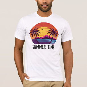 Sunset with Palm Trees Vector T-Shirt