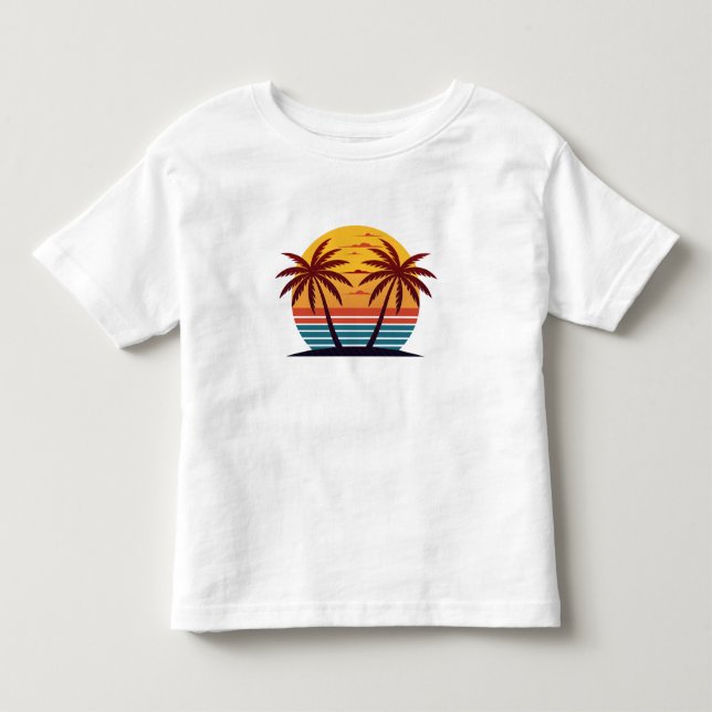 Sunset with Palm Trees Vector Toddler T-Shirt (Front)