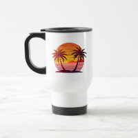 Sunset with Palm Trees Vector