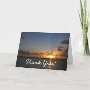 Sunset with Sailboats Thank You Card