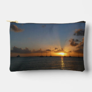 Sunset with Sailboats Tropical Landscape Photo Accessory Pouch
