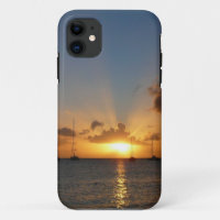 Sunset with Sailboats Tropical Landscape Photo