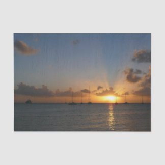 Sunset with Sailboats Tropical Landscape Photo Tissue Paper